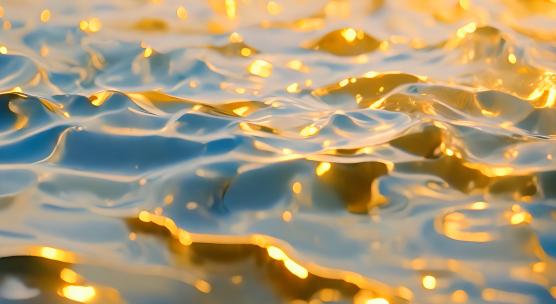 金色水流动液体波纹流体巧克力