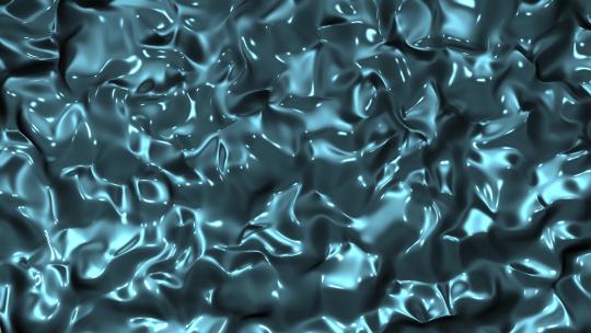 潮流动感蓝金液态流体金属质感抽象循环背景