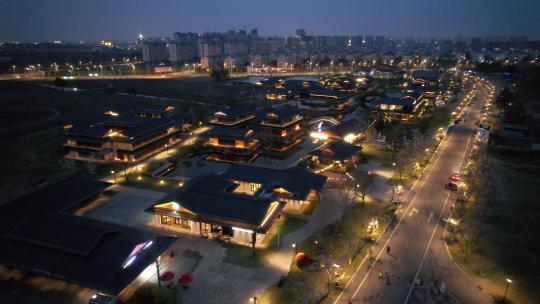 江苏扬州大运河博物馆航拍夜景