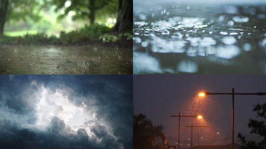【合集】雨水滴落地面 城市光影 自然景观
