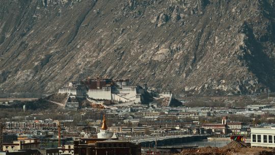 西藏旅游风光远景布达拉宫视频素材模板下载