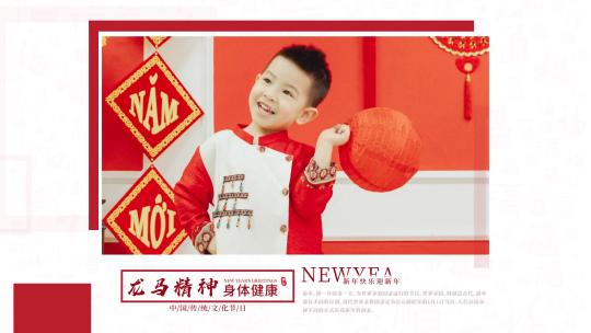 简洁唯美龙年图文展示AE模板