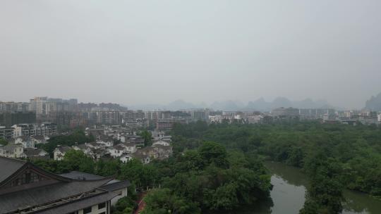 广西桂林城市风光交通旅游景区航拍