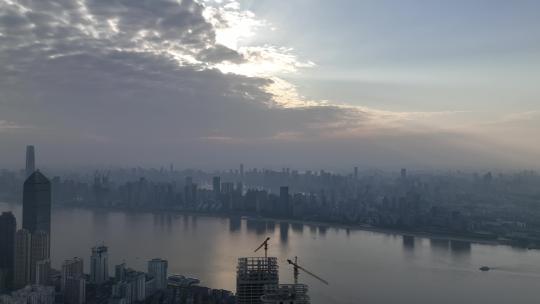 武汉北湖商圈清晨航拍