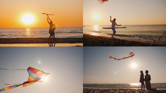 【合集】海边放风筝的人视频素材模板下载