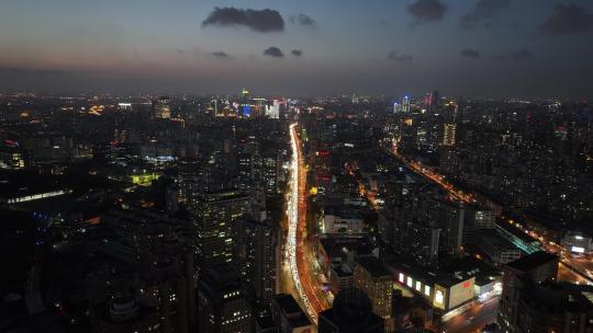 上海徐家汇夜景航拍