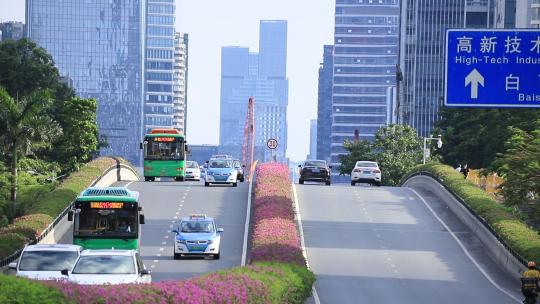 深圳科苑南路城市上班车流