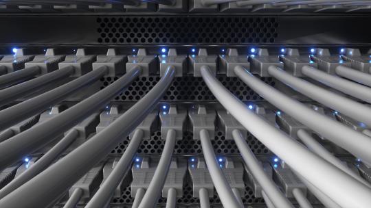 连接白色以太网电缆的互联网网络