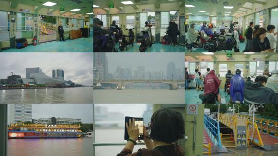 广州水上巴士黄沙-芳村 渡轮交通出行高清在线视频素材下载