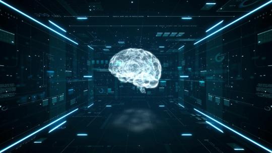 人工智能AI数据处理大脑分析动画