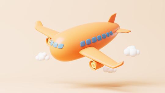 卡通飞机模型循环动画3D渲染特效