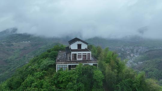 大自然森林茶园村庄云雾大山云海