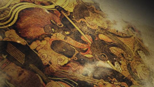 法海寺壁画-帝释天西视频素材模板下载