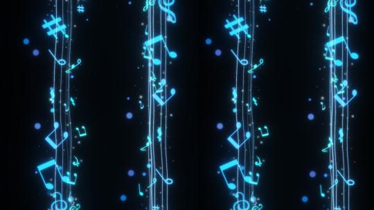 【透明通道】蓝色乐符线条视频素材模板下载