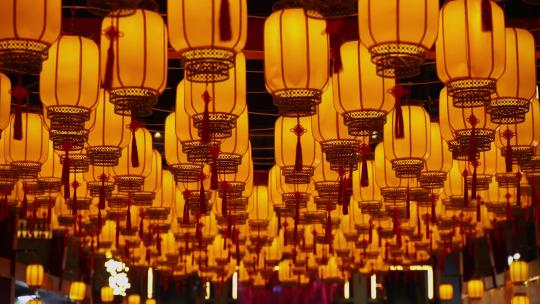 中国传统灯笼元宵节夜景
