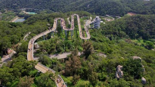 厦门航拍山海步道景观