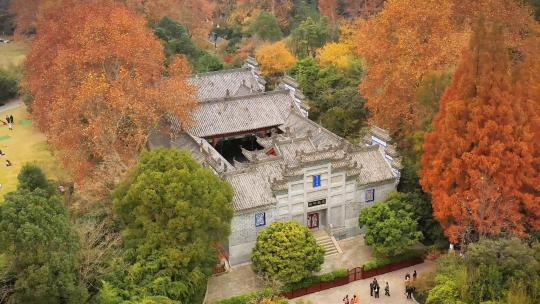 航拍襄阳习家池秋景