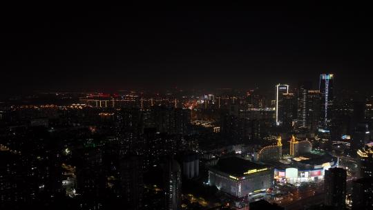 福州夜景航拍城市风光夜景视频素材模板下载