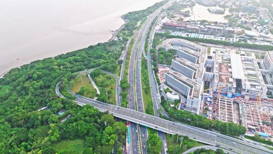 深圳滨河大道航拍车流