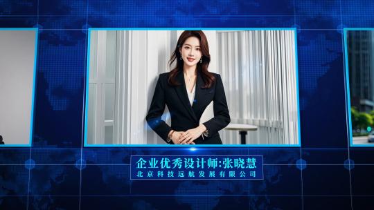 蓝色科技企业员工展示AE模板高清AE视频素材下载