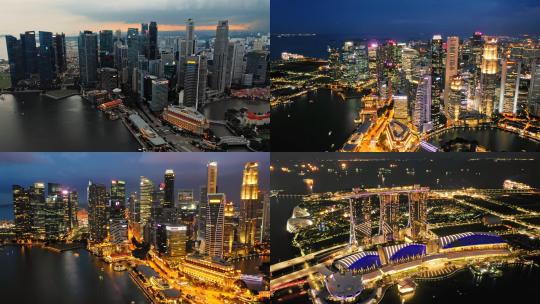 新加坡城市夜景航拍 混剪
