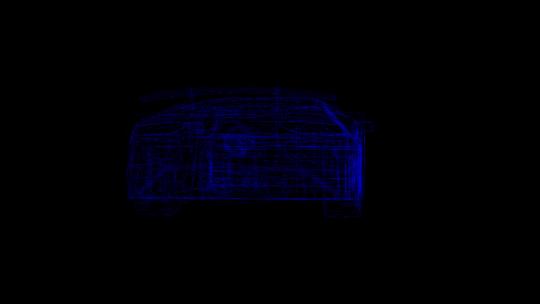 4k全息科技线框汽车卡车素材(10秒可循环）1视频素材模板下载