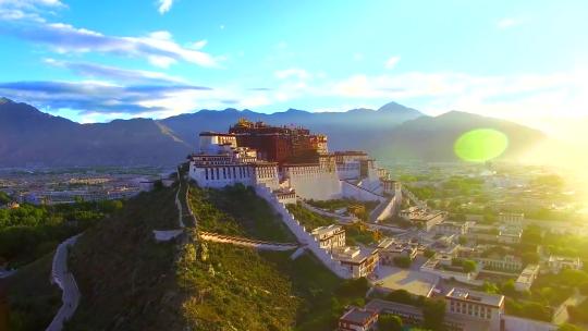 多角度航拍西藏拉萨布达拉宫