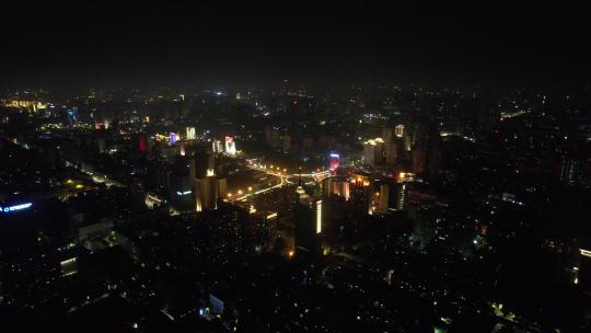 城市凌晨三点万家灯火航拍视频素材模板下载