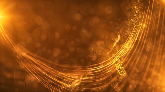 大气豪华金色粒子光线背景视频优雅粒子线条