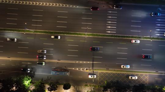 4K城市车流夜景航拍