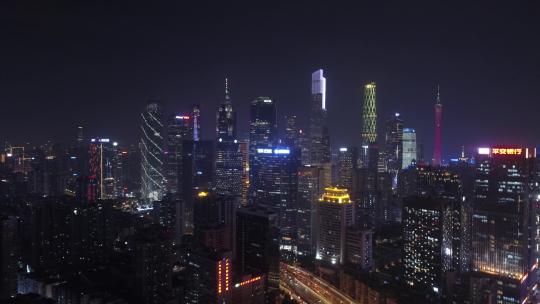 广州珠江新城繁华夜景01视频素材模板下载