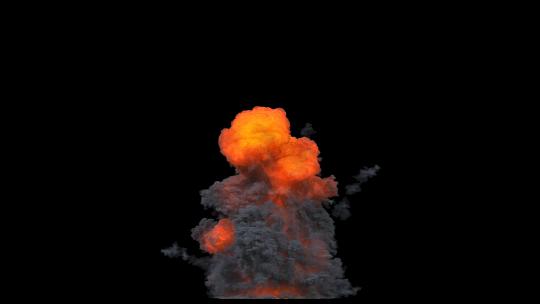 4k地面上爆炸后浓烟火光光效-alpha (23)视频素材模板下载