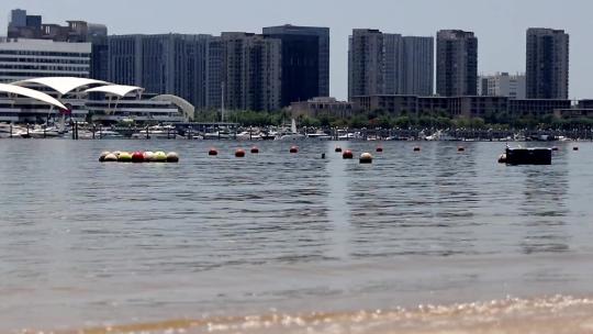 五缘湾内港湾夏日中午固定镜头高清