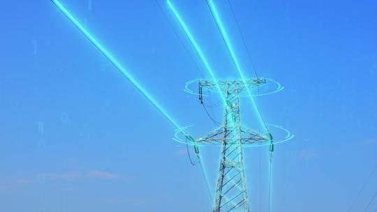 电力电能电网电能传输各种蓝色光线模版