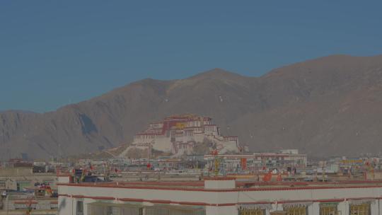 布达拉宫全景西藏拉萨布达拉宫视频素材模板下载