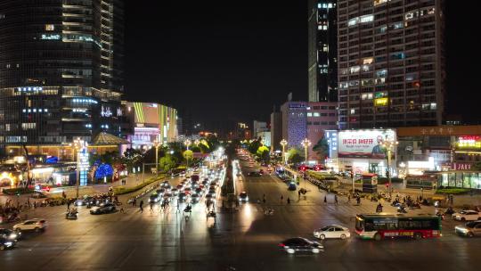 昆明广场夜景航拍