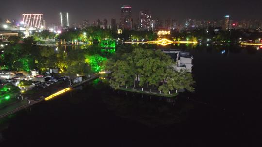 芜湖大镜湖夜景航拍