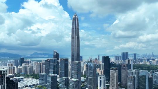 航拍深圳地标天际线平安金融中心摩天大楼