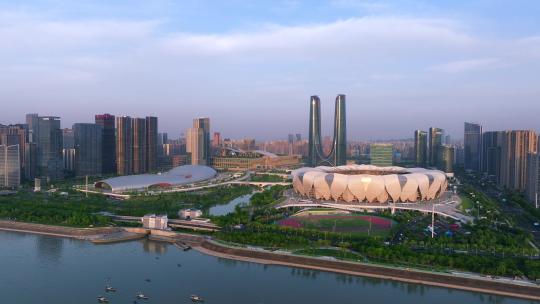 航拍杭州奥体中心亚运会场馆2