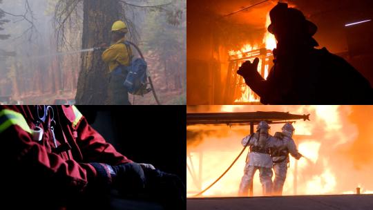 【合集】消防员救火森林大火救援视频素材模板下载