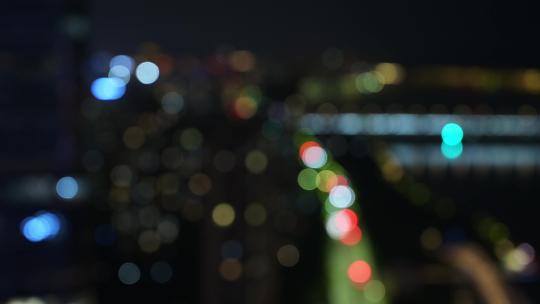 梦幻唯美城市夜景虚焦视频素材模板下载