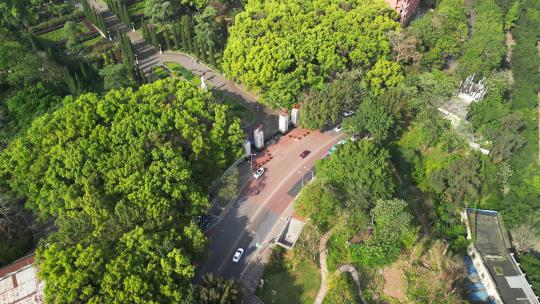 重庆北碚西南大学一号门生态航拍视频素材模板下载