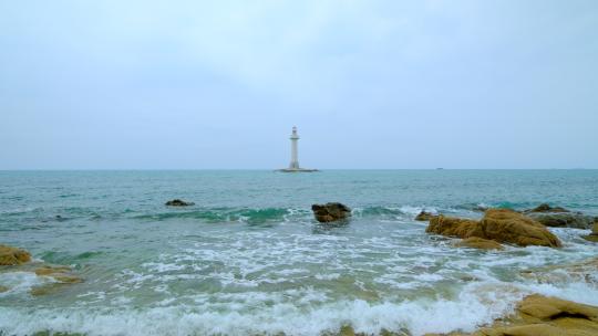 海面灯塔 航标灯 大海岩石礁石