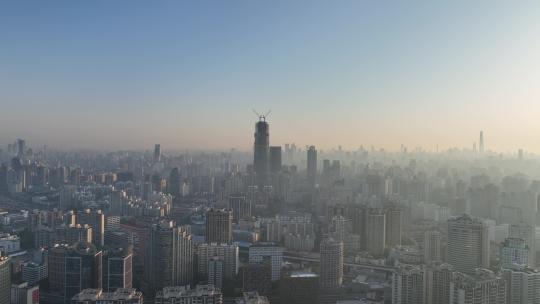 上海徐汇区清晨航拍