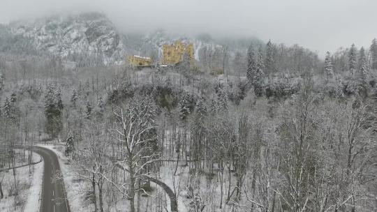 航拍雪景