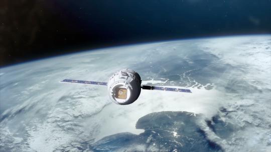 环绕地球轨道运行的太空舱4K (5)视频素材模板下载
