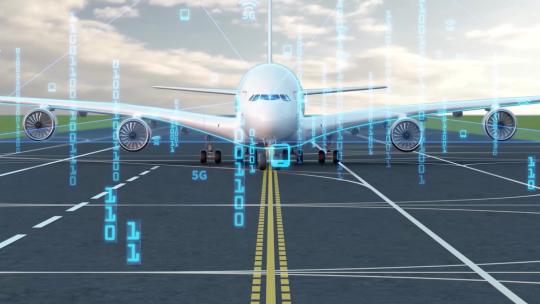 科技机场飞机飞行数字化运输国际贸易运输