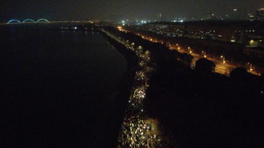 杭州烟花秀 2023年  航拍素材  城市阳台