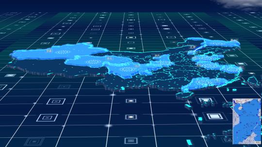 充满科技感的地图辐射高清AE视频素材下载