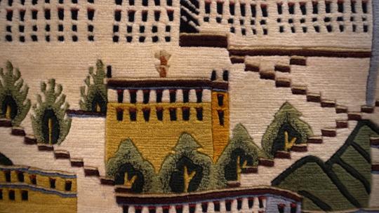 藏族毛毯布达拉宫饰品视频素材